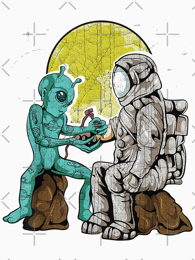 Alien Inking Astronaut Tattoo Vintage Tattoo Artist by Qudkin