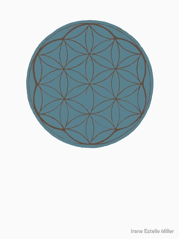 Flower of Life Linocut - Peacock + Earth by Irene Estelle