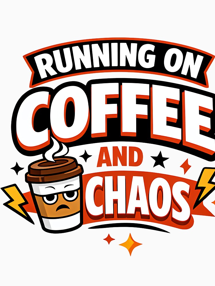 Running on Coffee and Chaos T-Shirt | Funny Coffee Lover Shirt | Caffeinated Chaos Graphic Tee by Grafy Master