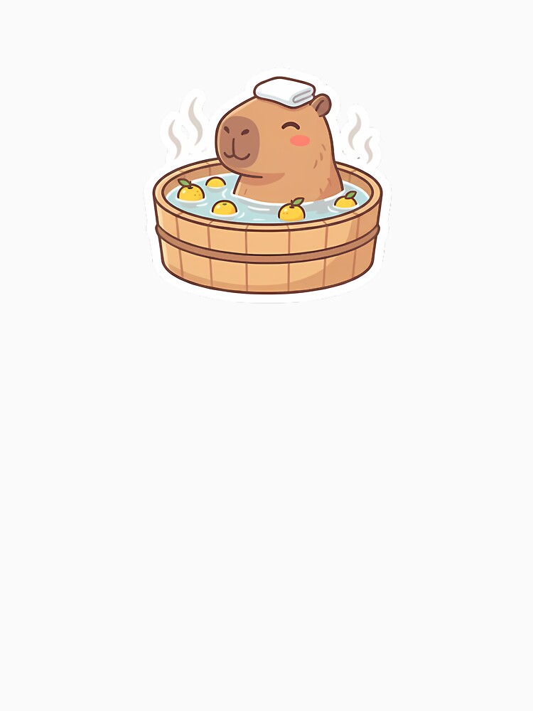 Kawaii Capybara Yuzu Bath - Zen Onsen Sticker by Stickers à gogo