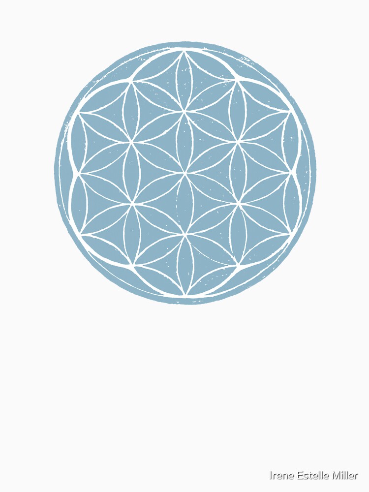 Flower of Life Linocut - Sky + Snow by Irene Estelle