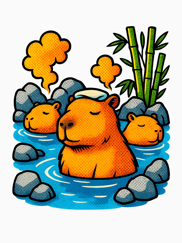 Zen Capybara Halftone Chill by shockSpot