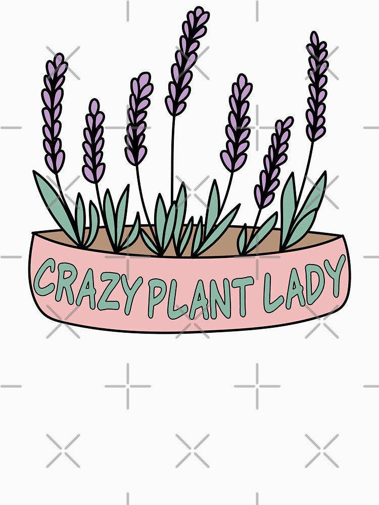 Crazy Plant Lady funny pot illustration by Pexilus