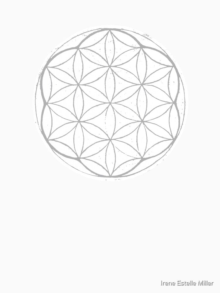 Flower of Life Linocut - Snow + Fog by Irene Estelle