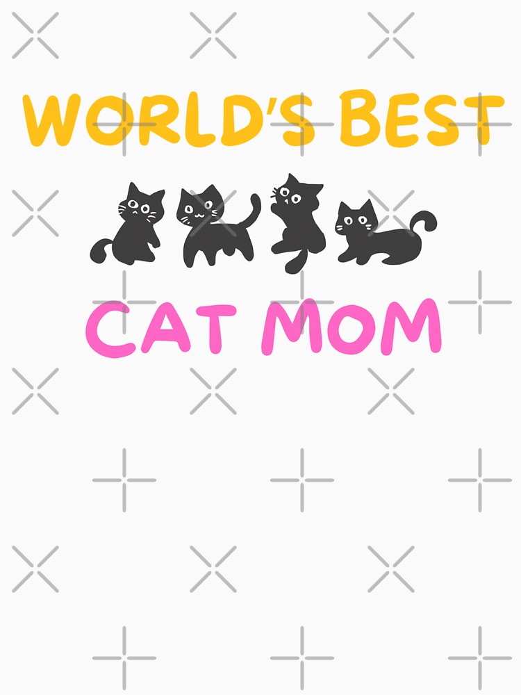 Worlds Best Cat Mom Cute Cartoon Black Cats by Motel Mirage