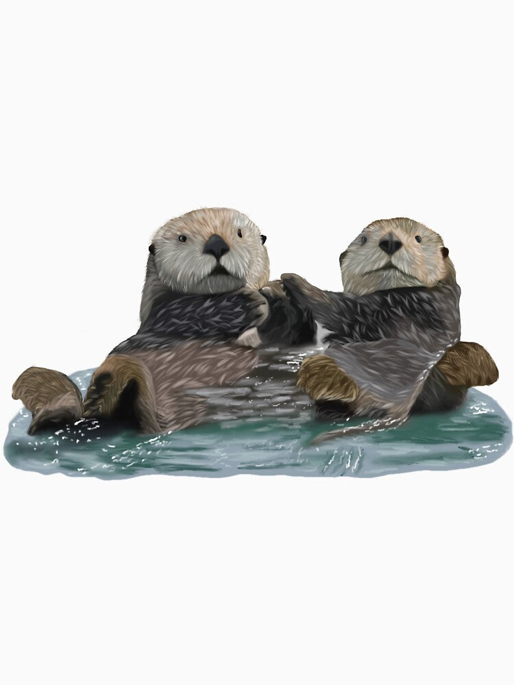 Cute Otters holding hands by Royal Red Panda
