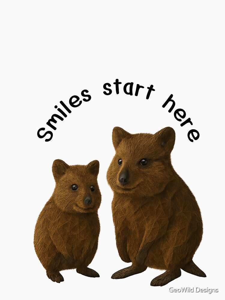 Smiles Start Here – Cute Quokka Animal Art by GeoWild Designs
