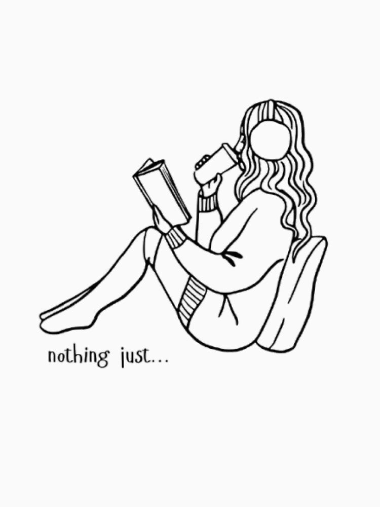 Introvert Reading Girl | Book Lover Aesthetic | Cozy Minimal Line Art Design by SOLIORA  ATELIER