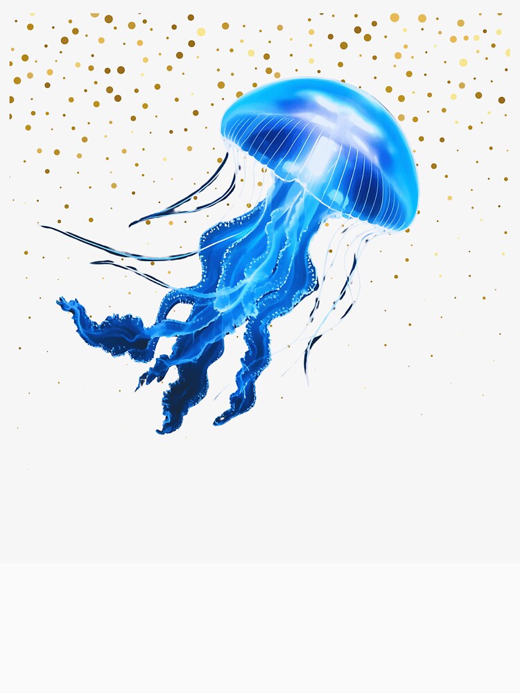 Starlight Drift: Glowing Blue Jellyfish by Harmon Luxe Studio