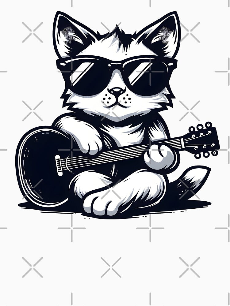 cat playing guitar by ArisaHong