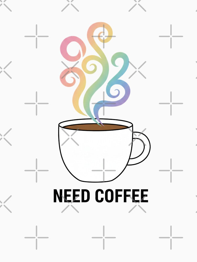 "Need coffee" ||Pastel Rainbow Swirl Aesthetic by TeerificThreads