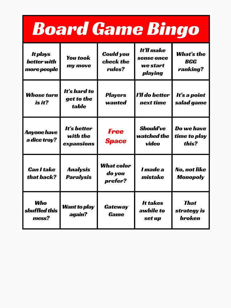 Board Game Phrase Bingo by nerdyboardgamer