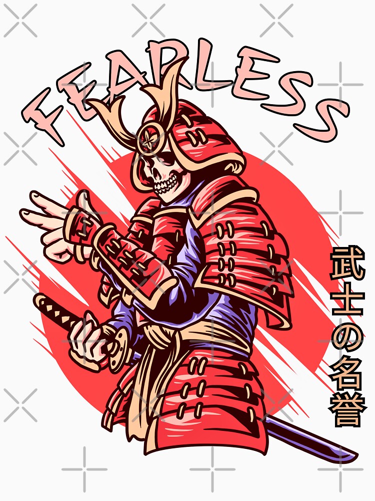 Fearless Japanese Skull Honor Samurai Anime Manga Otaku by Sanctum Cosmos