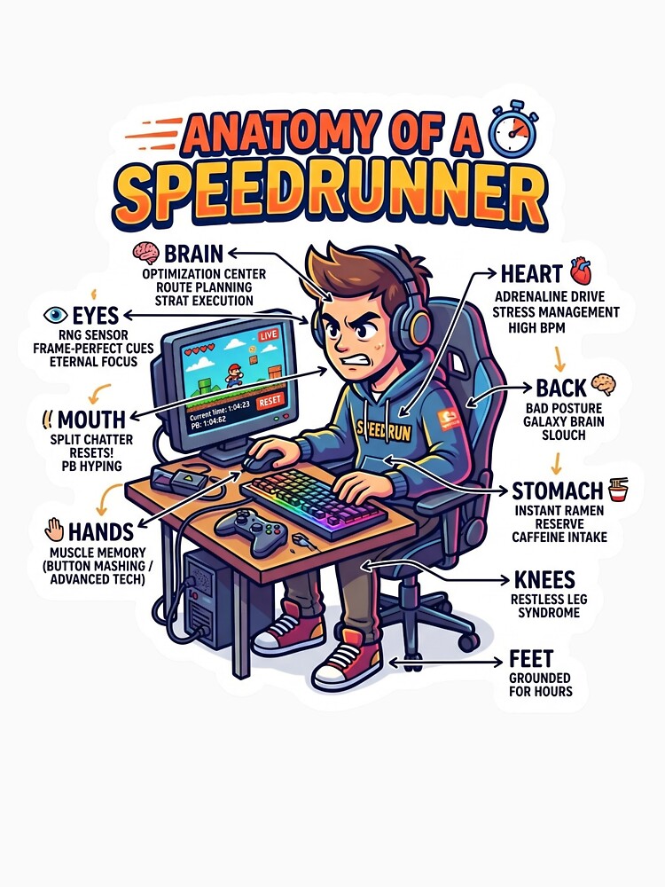 Anatomy of a Speedrunner - The Ultimate Gamer Meme by LevelUpLad