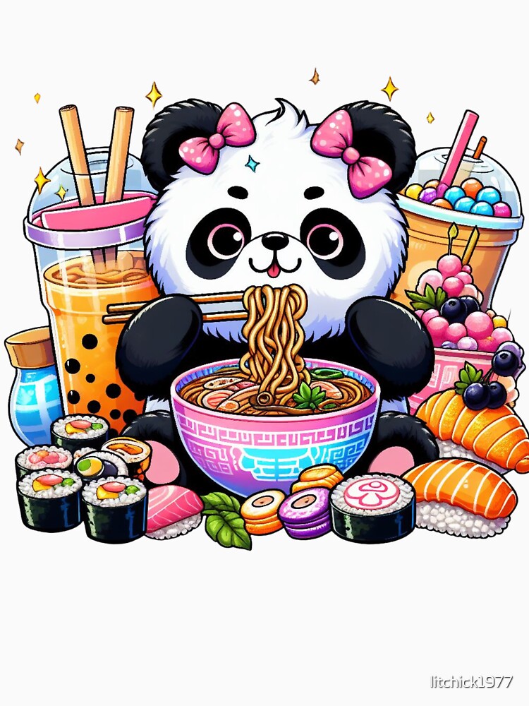 Cute Panda Mukbang Feast | Kawaii Eating Adventure by litchick1977