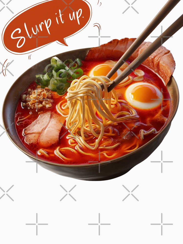 Bowl of Spicy Ramen with Chopsticks - Slurp It Up by deluxedigital1