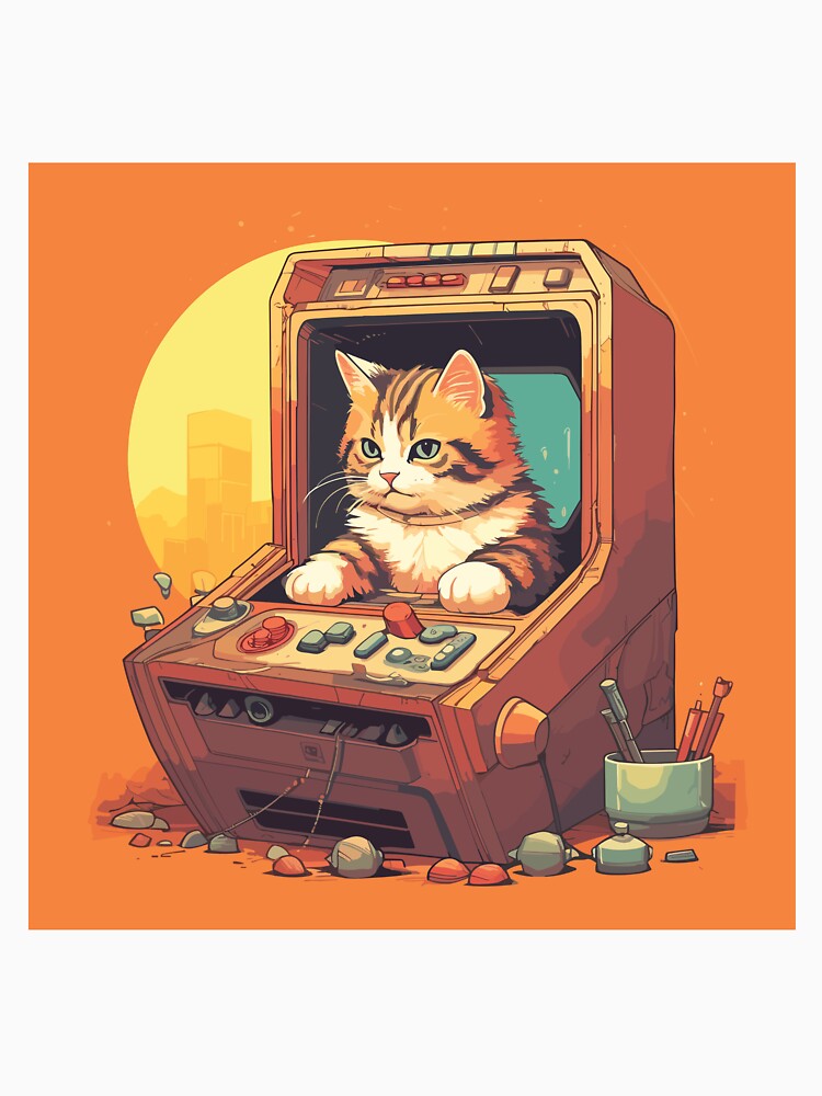 Cat in a retro game by Jabuticabaeyes