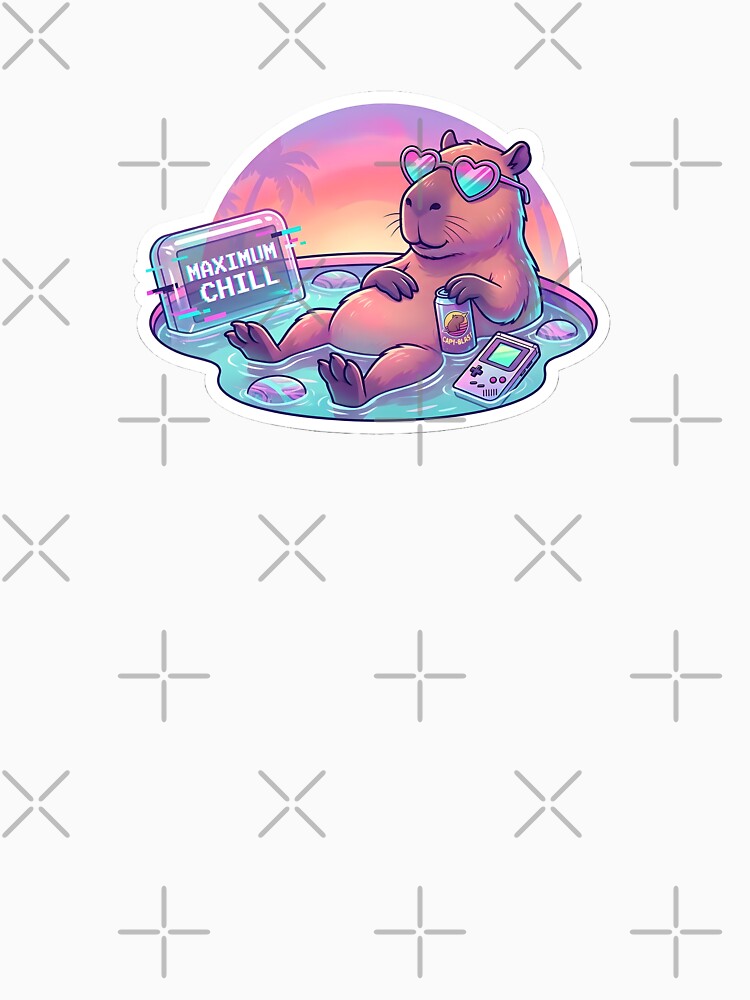 Vaporwave Capybara - Maximum Chill Retro Gaming Sticker by OrbitArcade