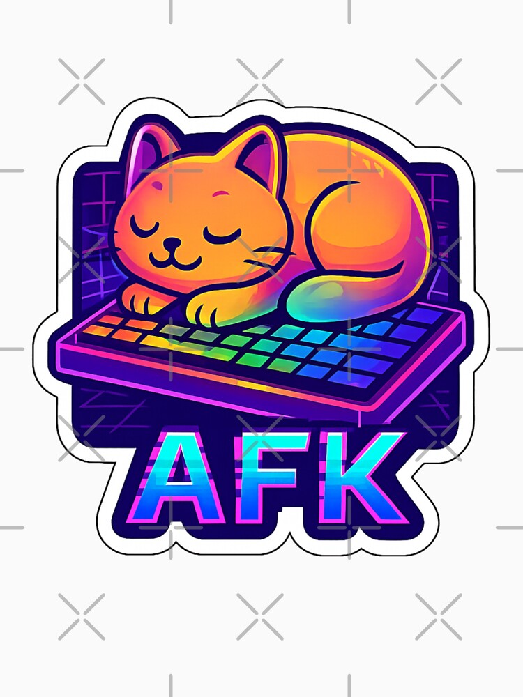 "AFK" Funny Gamer Cat Loaf Vector Sticker by catastrocat