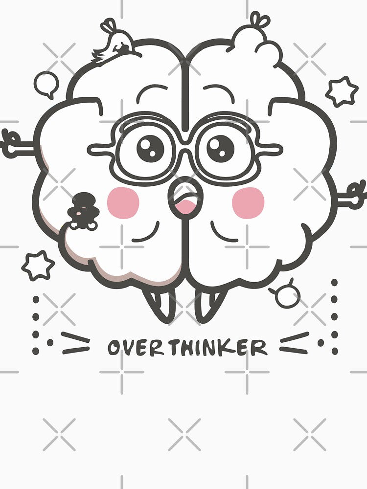 Kawaii Brain: Professional Overthinker Cute Illustration Design by HahaHandlesHub