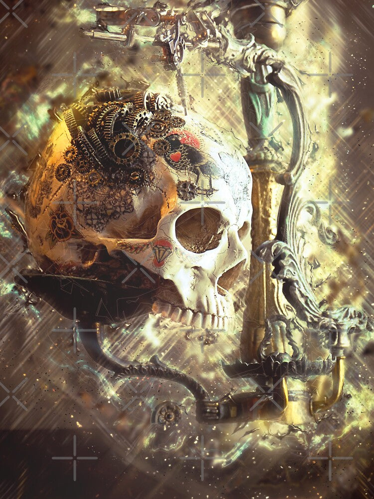 Steampunk skull tattoo by Cinzia Murgia