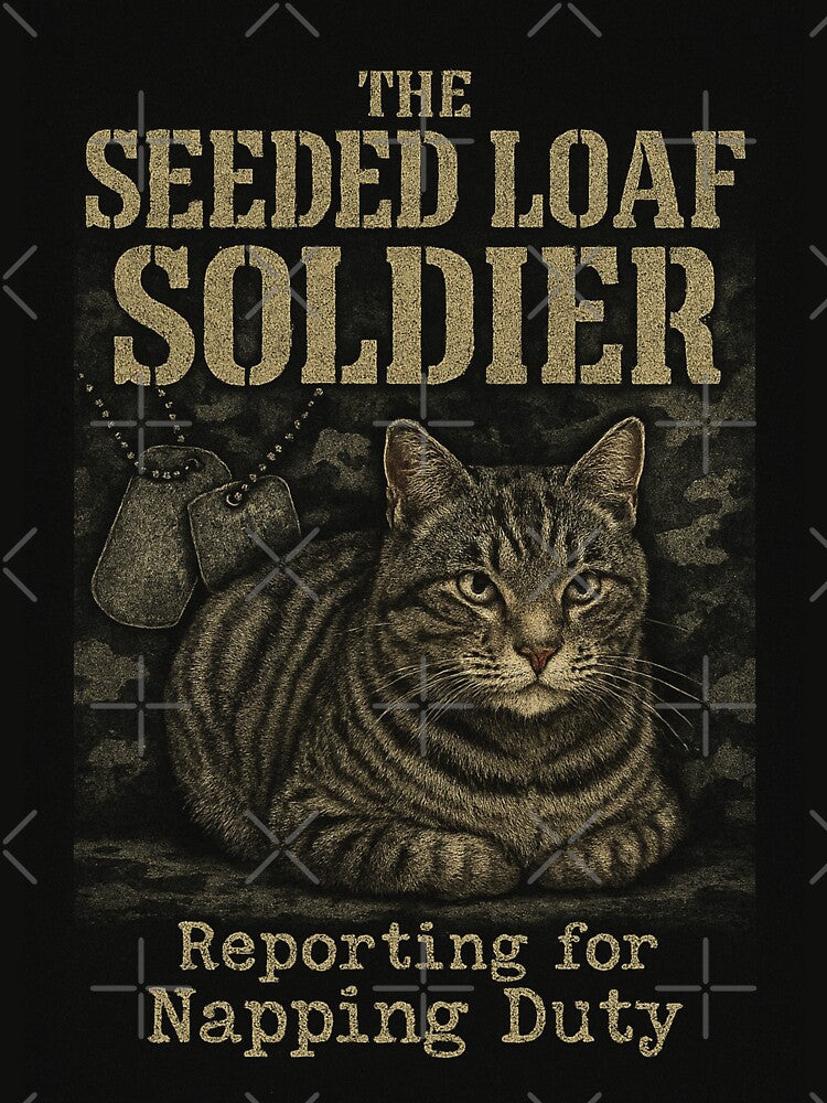 The Seeded Loaf Soldier Funny Tabby Cat 90s Bootleg Tee by catastrocat