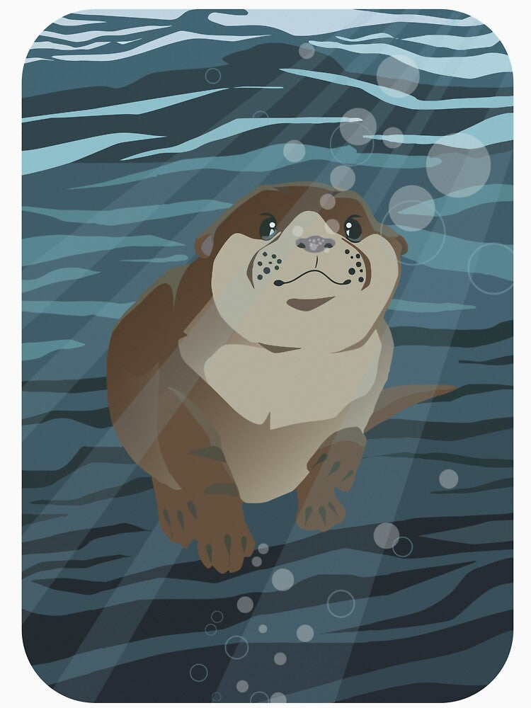 Otter Swimming Underwater by LeCouleur