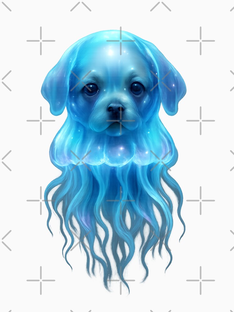 Bioluminescent Jellyfish Puppy - Dreamy Underwater Fantasy by MKreative Studio