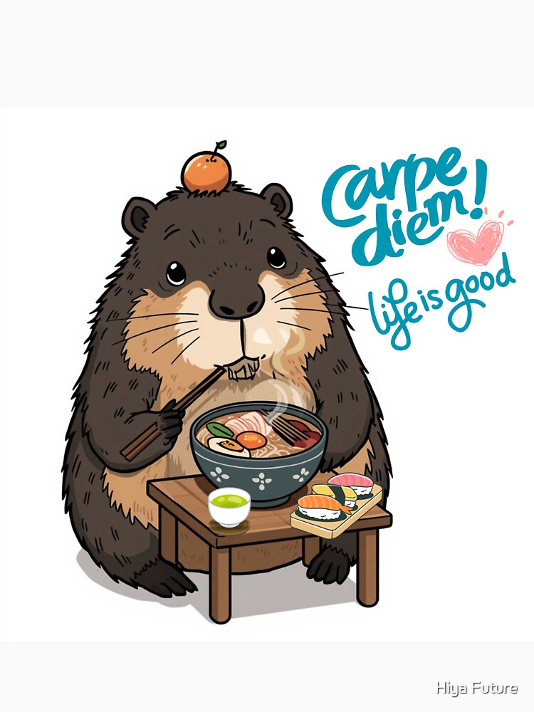 Cute Kawaii Capybara Ramen Sushi Life is Good by Hiya Future