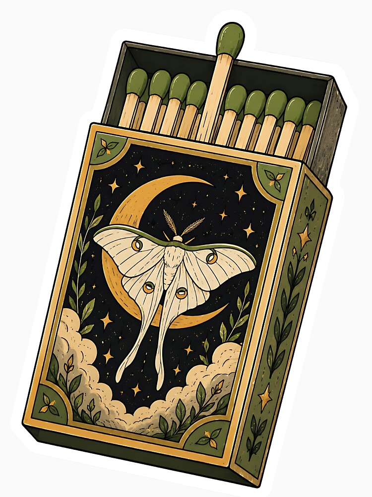Vintage Luna Moth Celestial Matchbox by Jaideep Walia