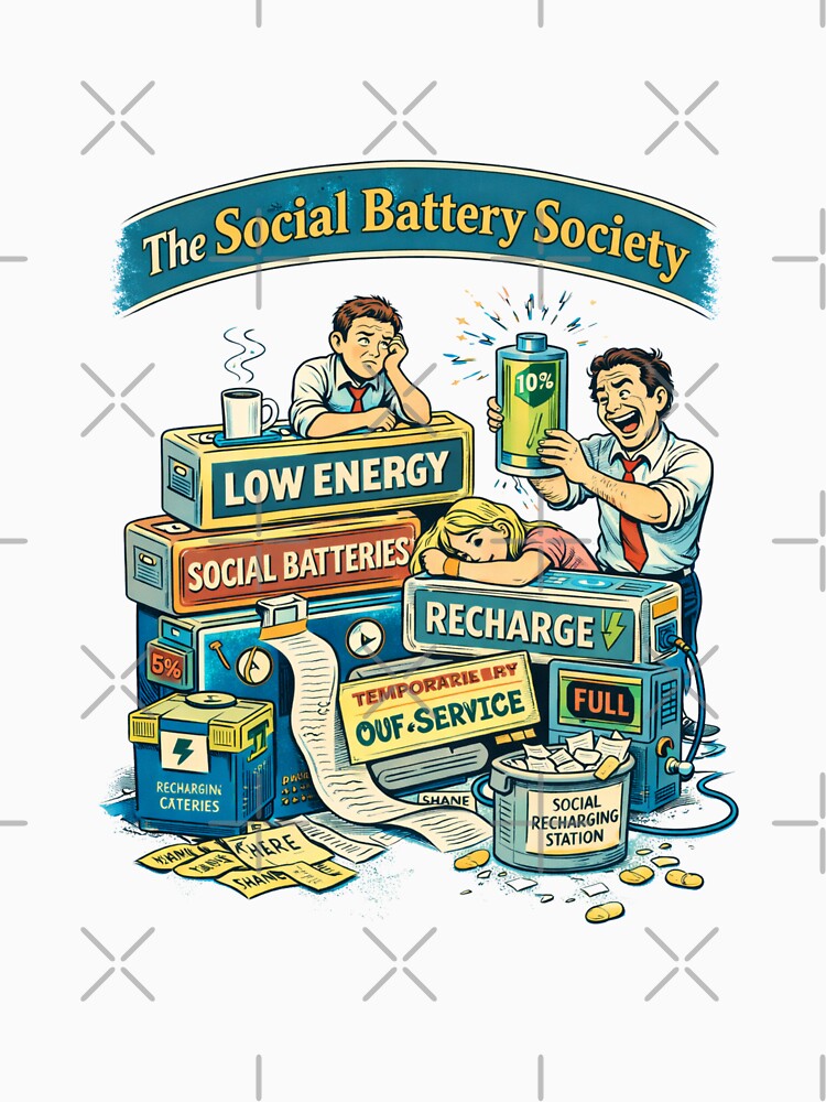 The Social Battery Society – Retro Introvert Energy by LMFARNACIO