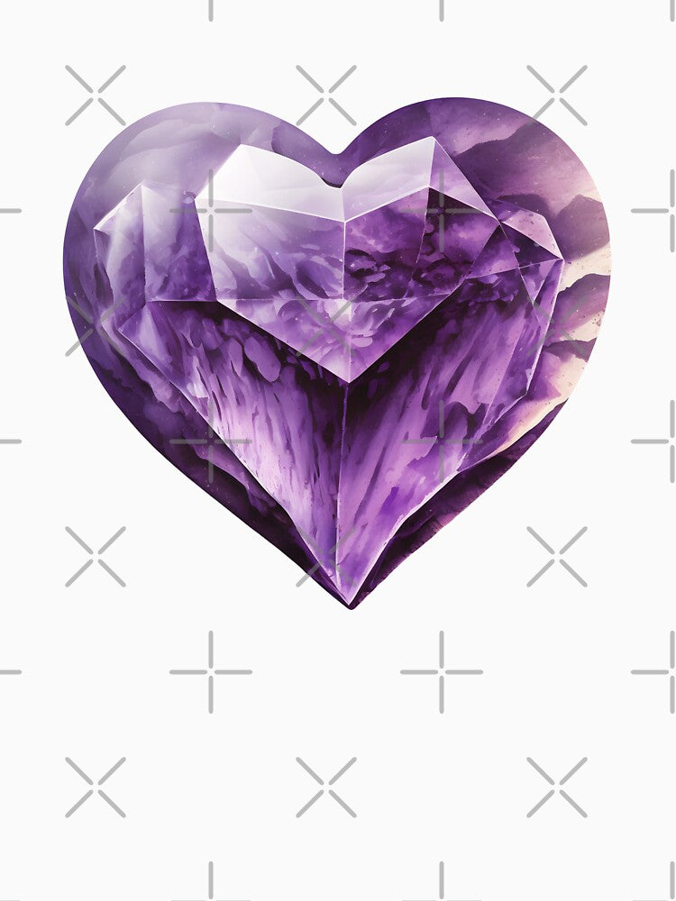 Purple Amethyst Crystal Heart by salarkoshop
