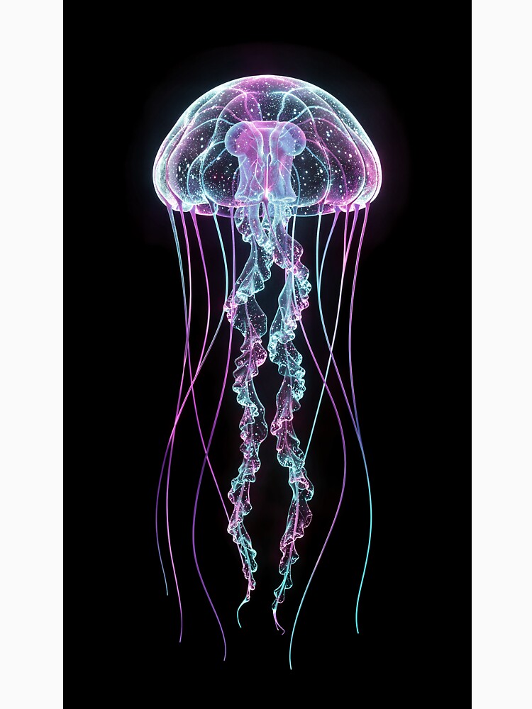 Bioluminescent Neon Jellyfish - Deep Sea Synthwave Aesthetic by LittleAlfa