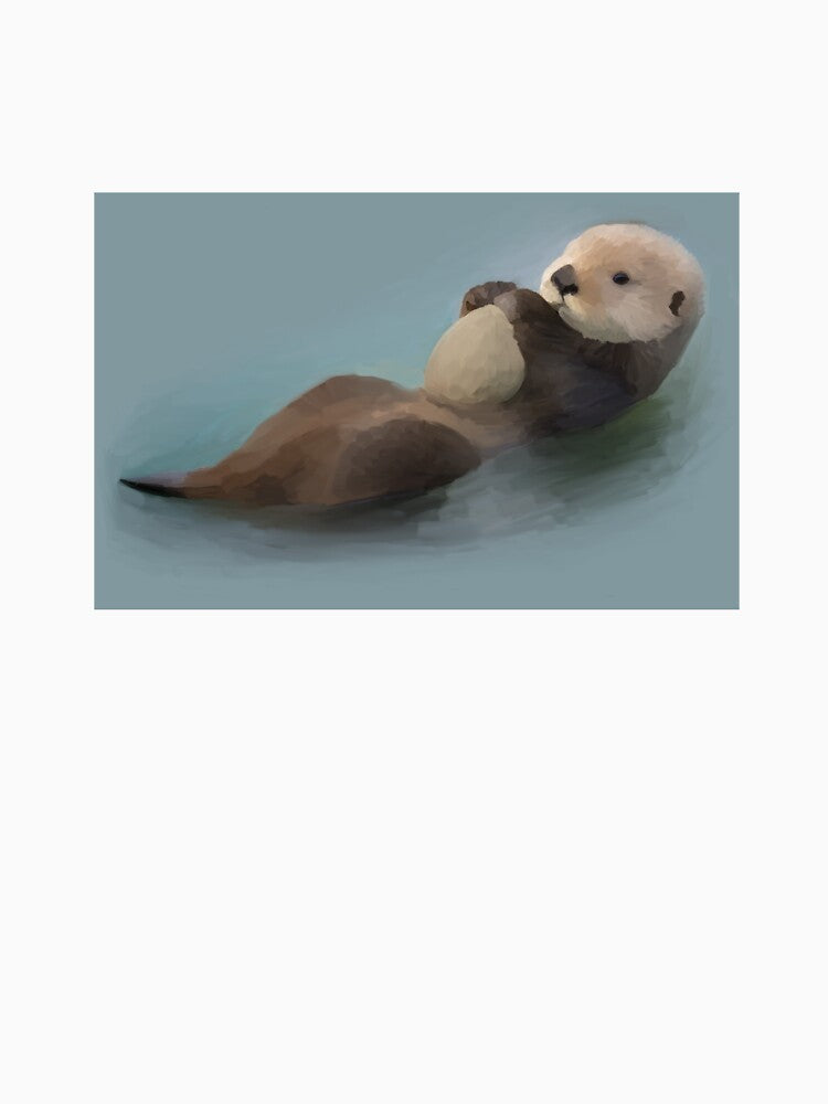 Cute Otter holding rock by Royal Red Panda
