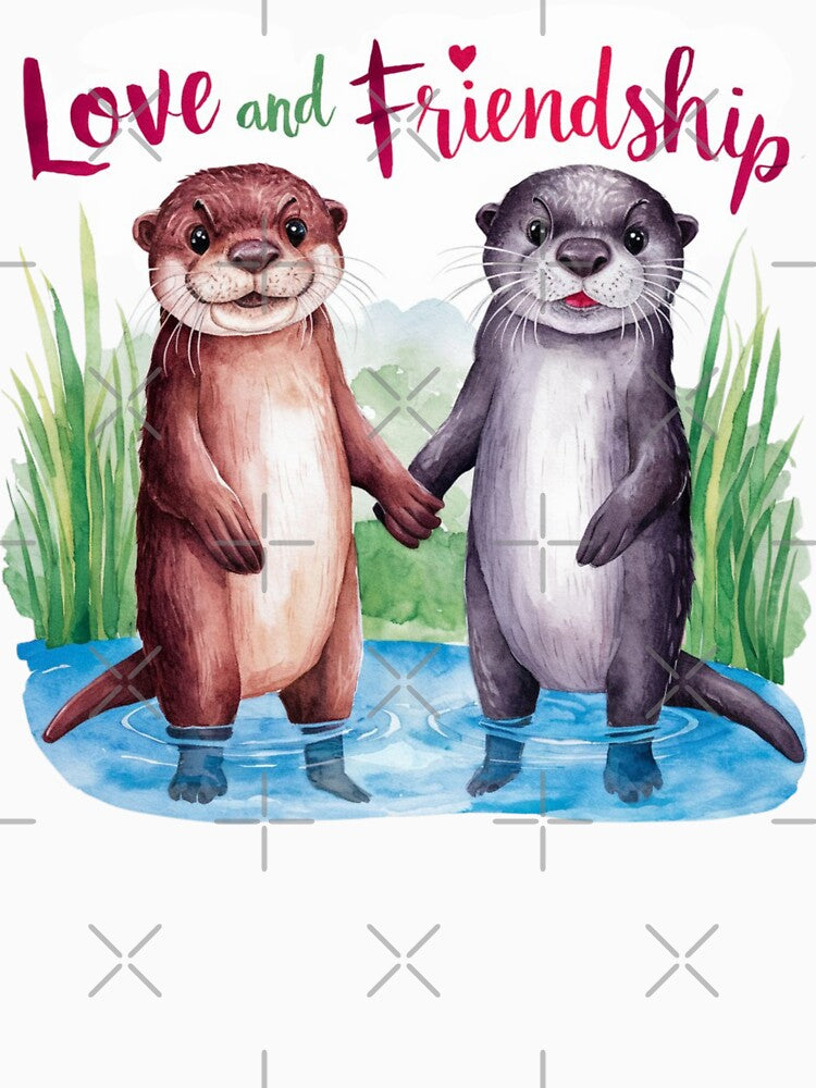Love and Friendship: Playful Otters Art by deluxedigital1