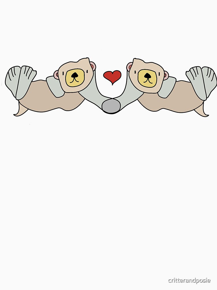 Otters in Love Pattern by critterandposie