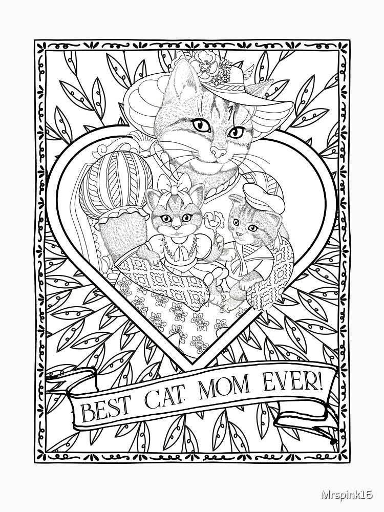 Cat Mom Ever Vintage Mother With Kittens - Crazy Cat Lady Birthday Christmas by Mrspink16