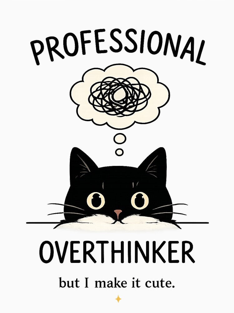 Professional Overthinker | Funny Cat Humor by Spark Cottage