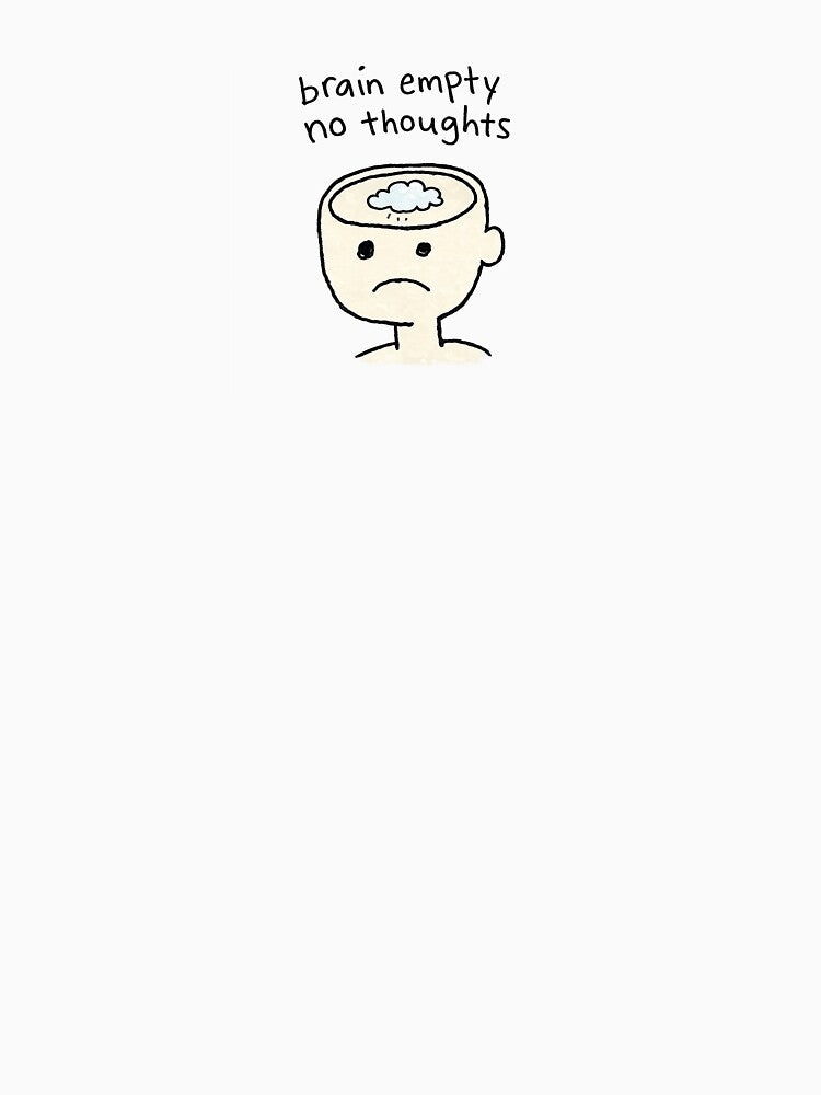 No Thoughts Head Empty – Funny Brain Empty Doodle Sticker by Strong-GYM