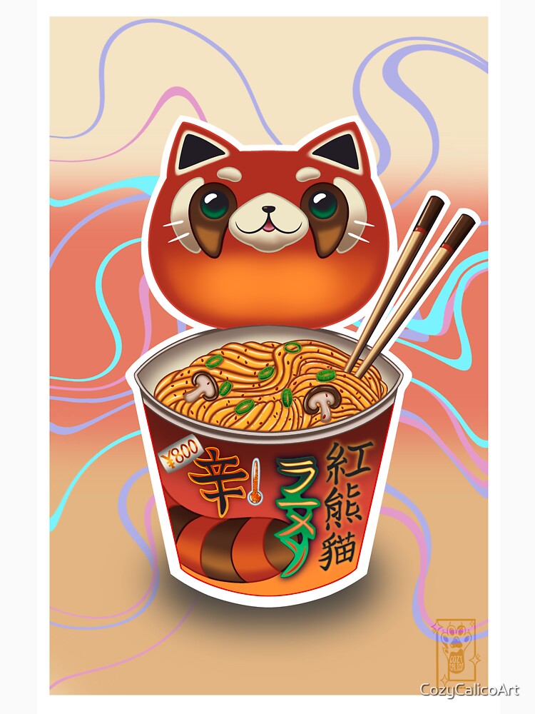 Spicy Red Panda Ramen by CozyCalicoArt