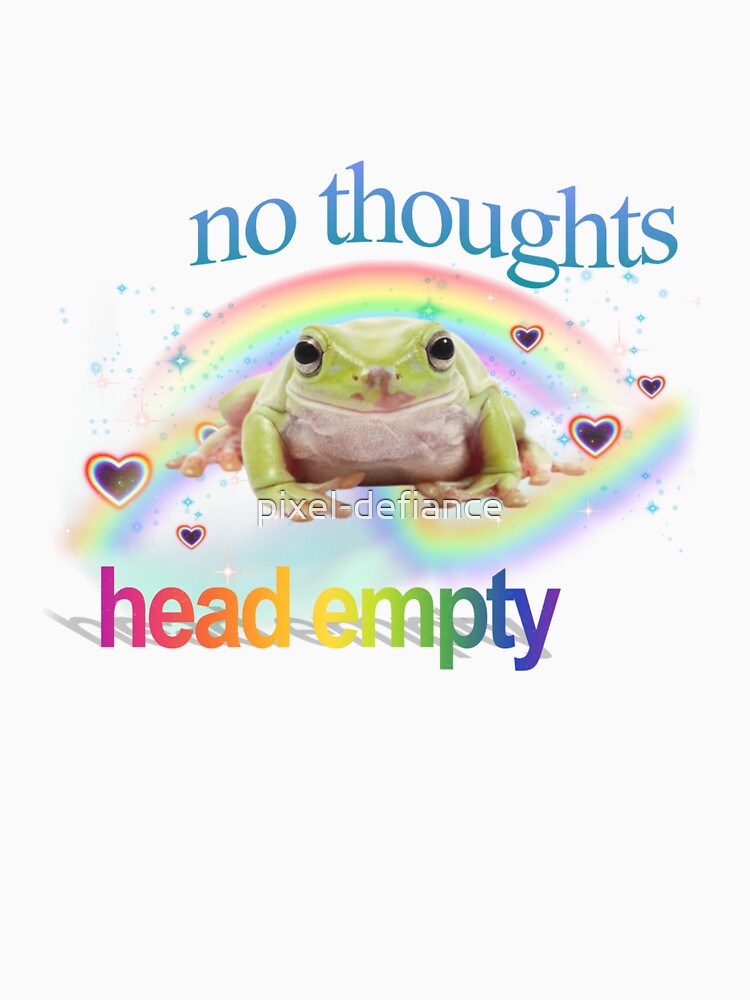 No Thoughts Frog Meme | Weirdcore 90s Aesthetic by pixel-defiance