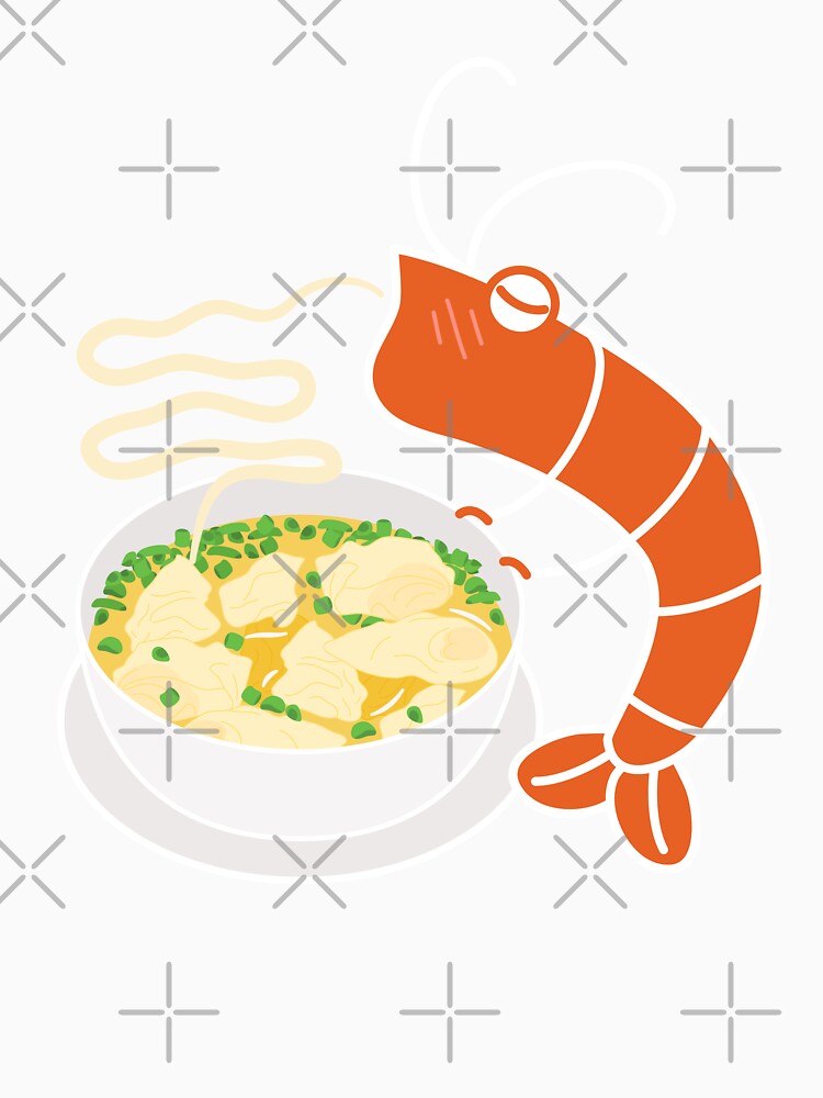 Funny Shrimp and Chinese shrimp Wonton Soup by Lulupainting