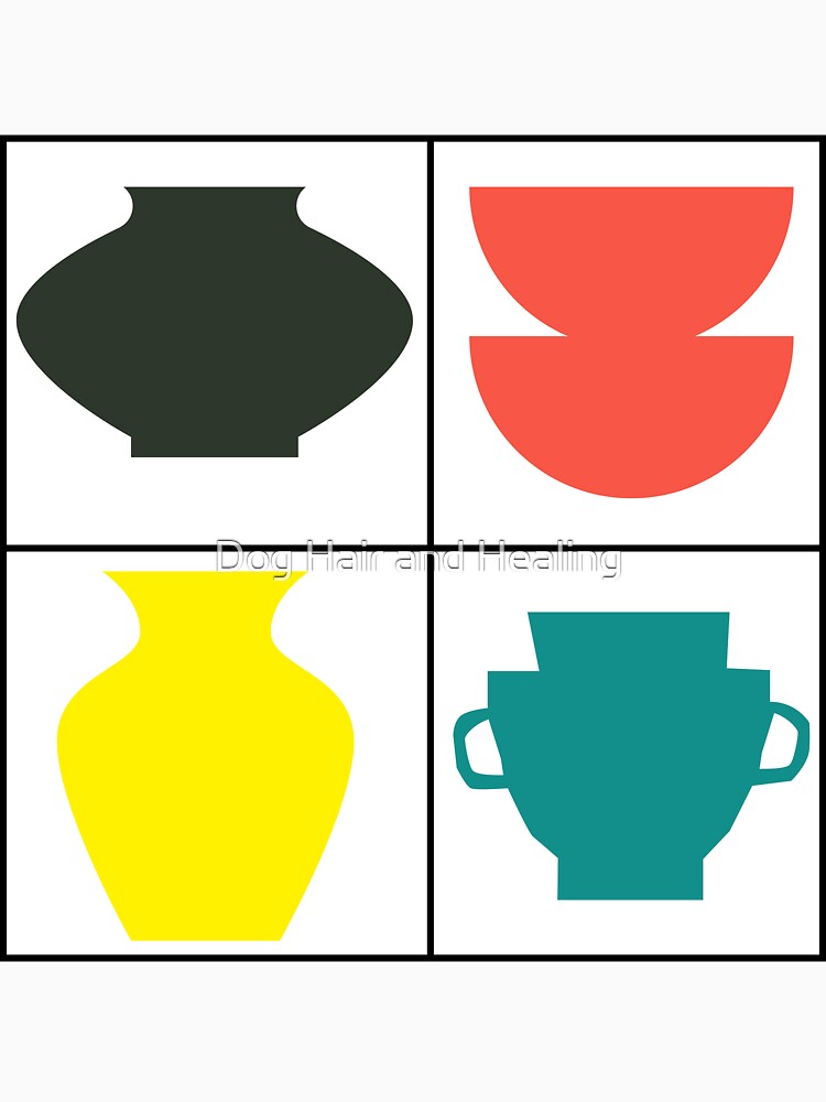Colorful Pottery Inspired Squared Design by Dog Hair and Healing