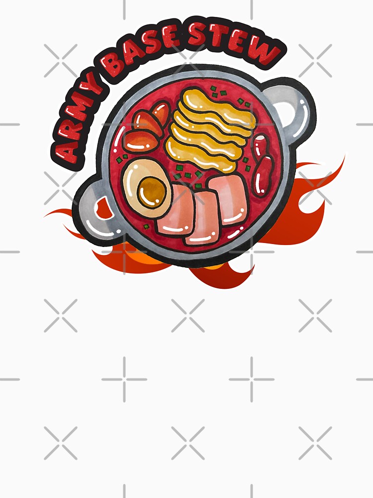 Spicy Korean Ramen Army Base Stew Hand Drawn Kawaii Doodle Art by lazypencil.art