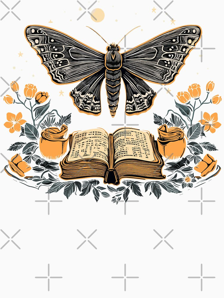 Moth With Magic Book Starry Night by CosyTeal