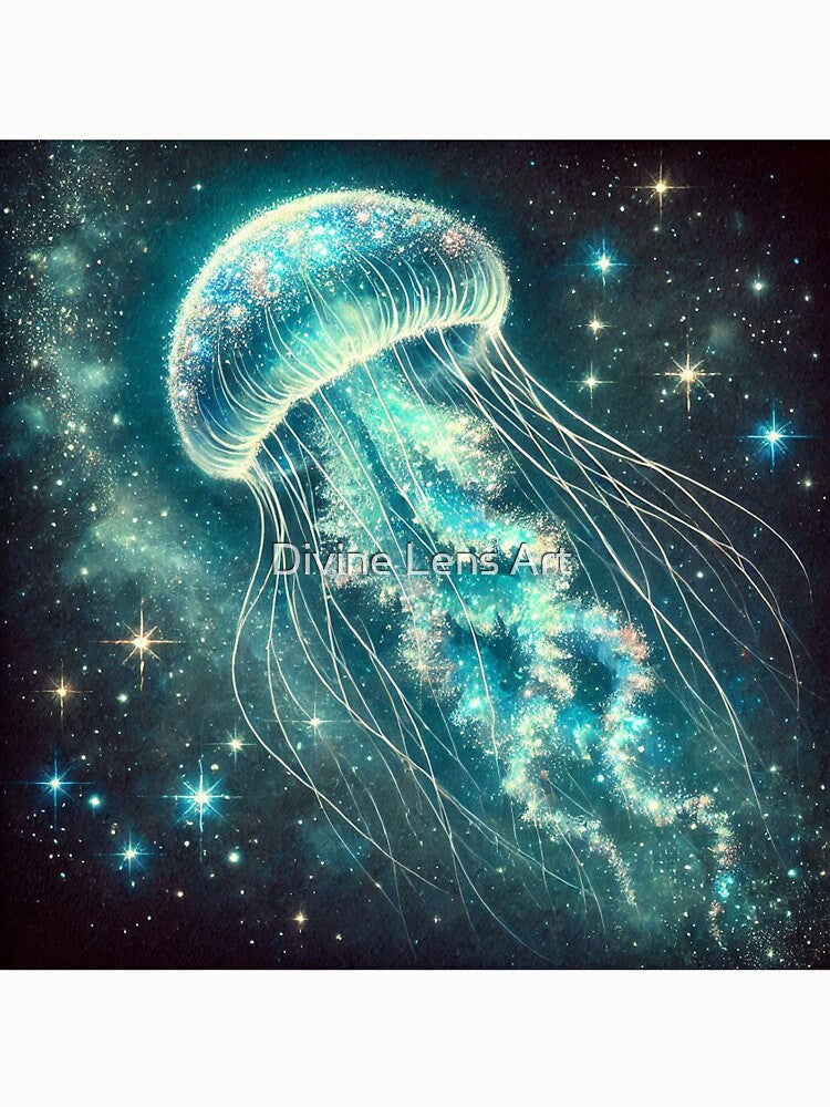 Jellyfish floating in an ocean of stars by Divine Lens Art