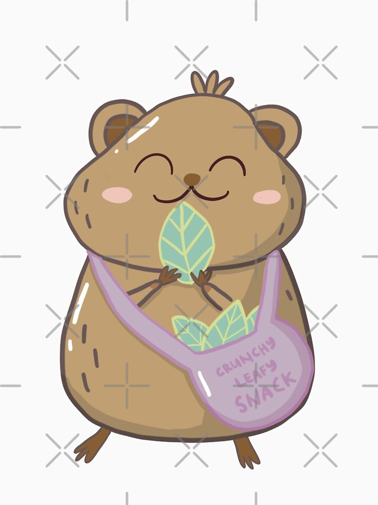 Cute Quokka eating leaf snacks. by kyooties kwaii