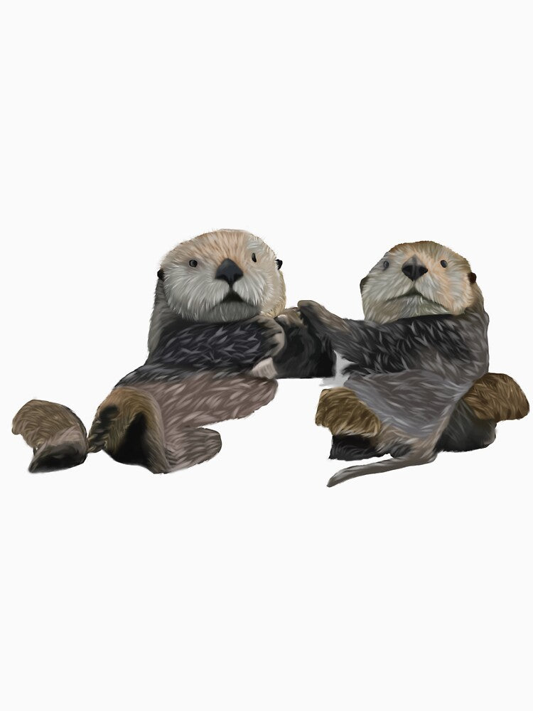 Otters holding hands by Royal Red Panda