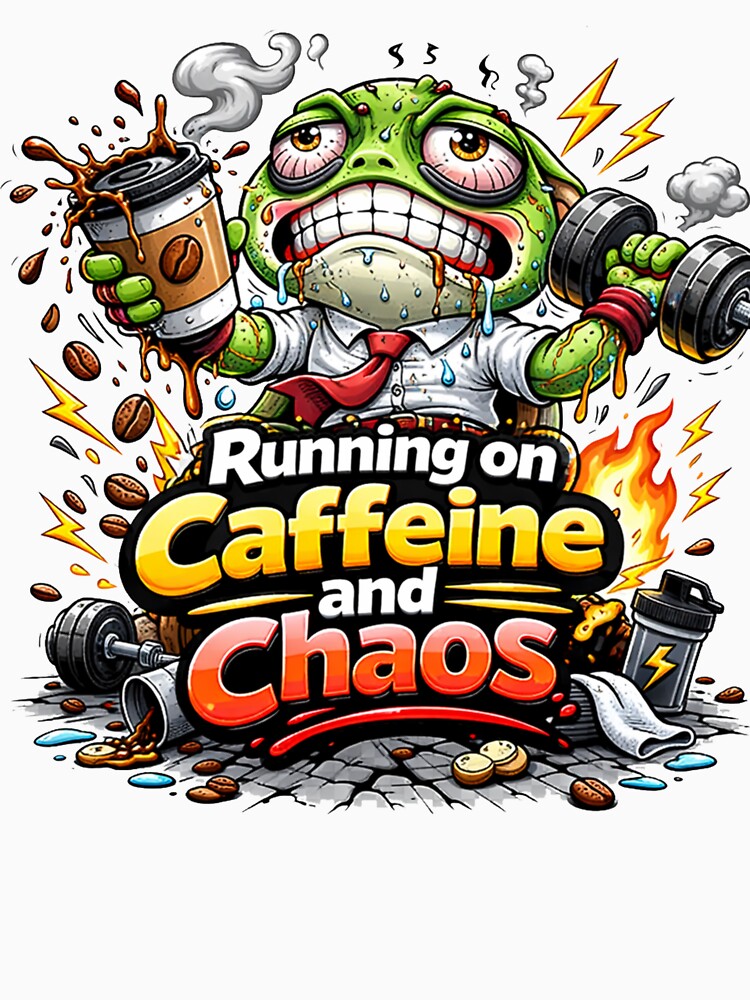 Frog Gym Fitness Sticker – Running on Caffeine and Chaos by les 3 cerises store
