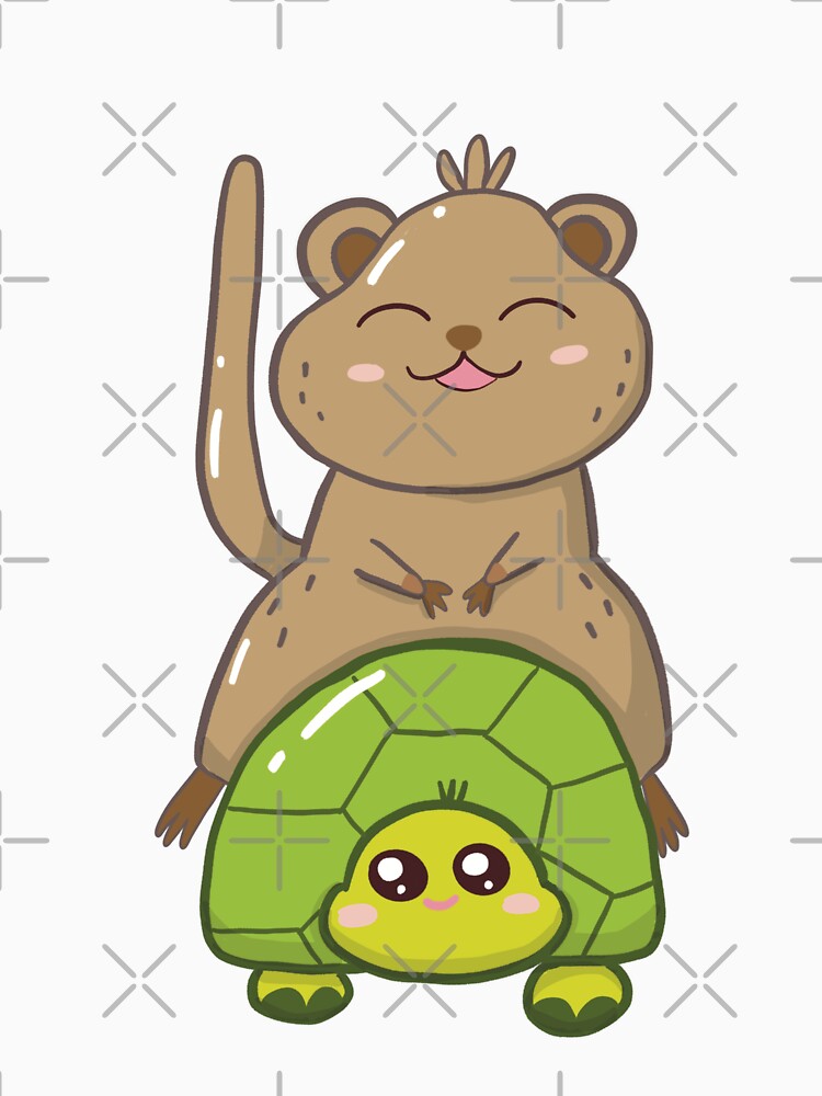 Cute Quokka riding a tortoise. by kyooties kwaii